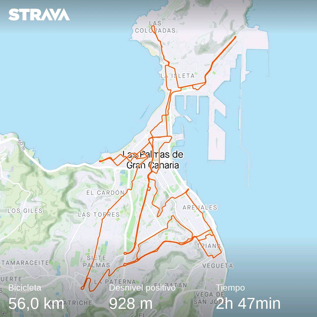 Primera experiencia deportiva ruta bicicleta las palmas gran canaria segmento 3 strava